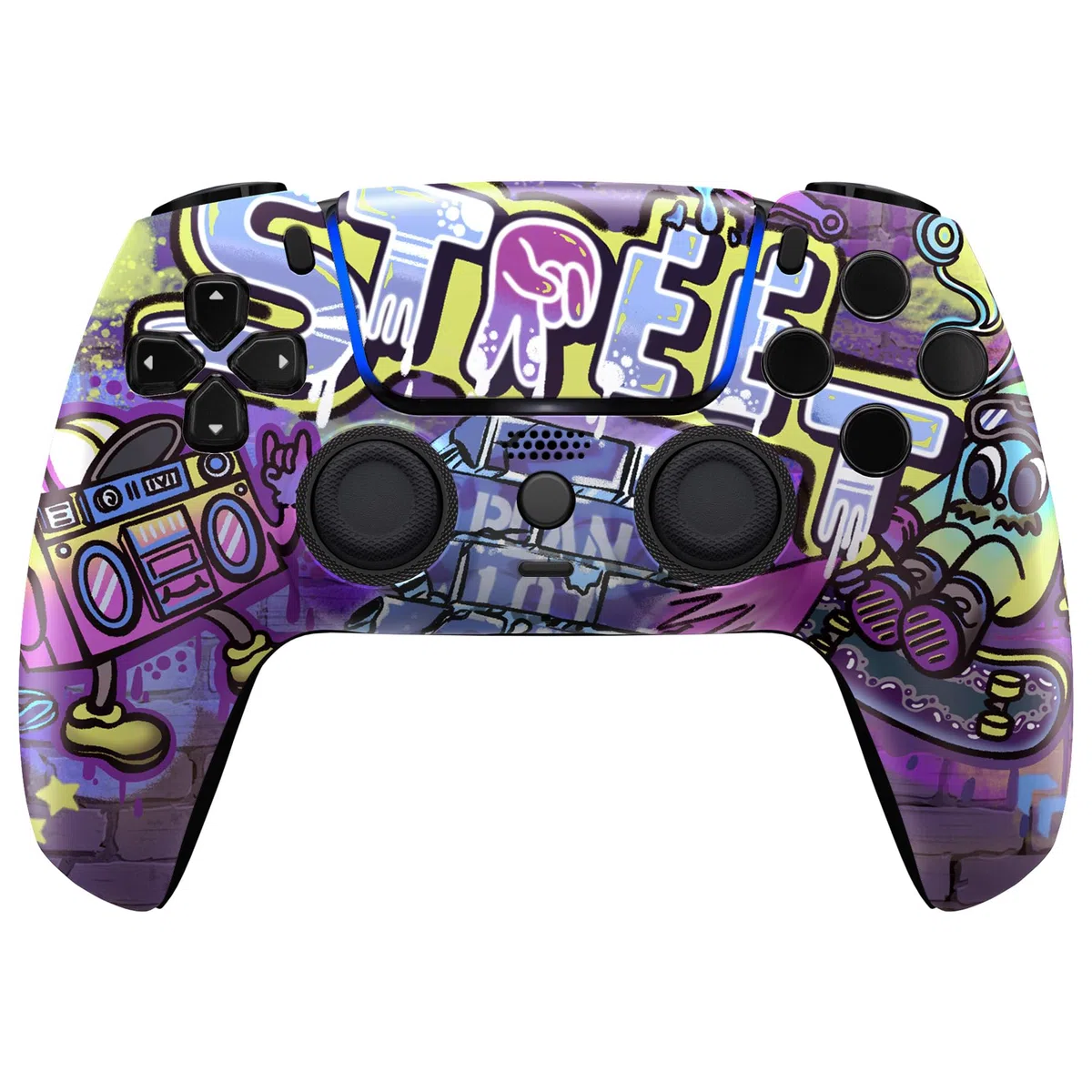 eXtremeRate Luna Cover per ps5 Controller Joystick,Shell Frontale Touchpad Ricambio,Scocca Ridisegnata&Anelli per ps5 Joypad BDM 010/020/030/040/050-Arte di Strada