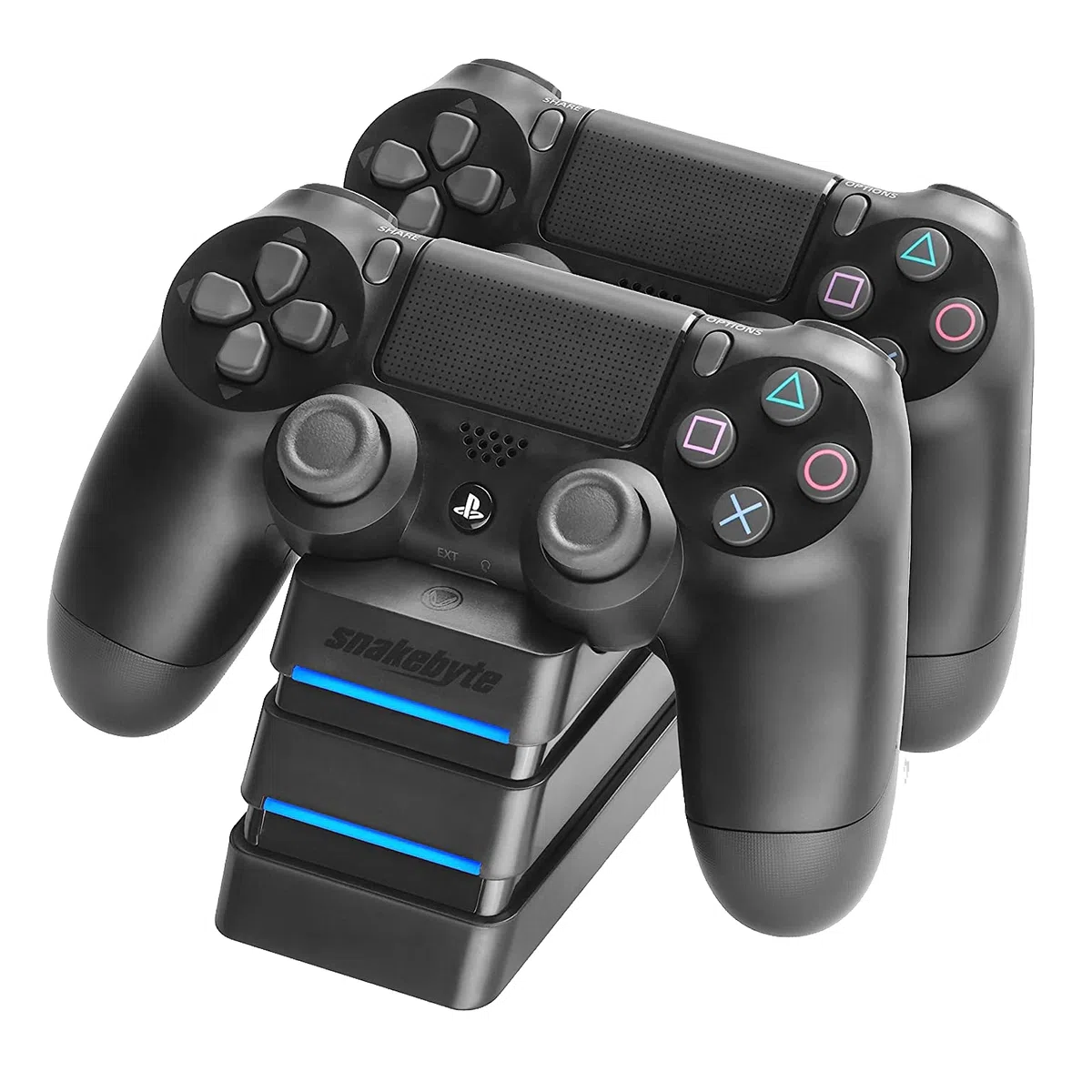 Snakebyte PS4 TWIN:CHARGE 4 - PlayStation 4 charging station for DualShock 4-Controller, charger kit for 2 wireless controllers via COM port, LED charge status display, PS4 design, Black