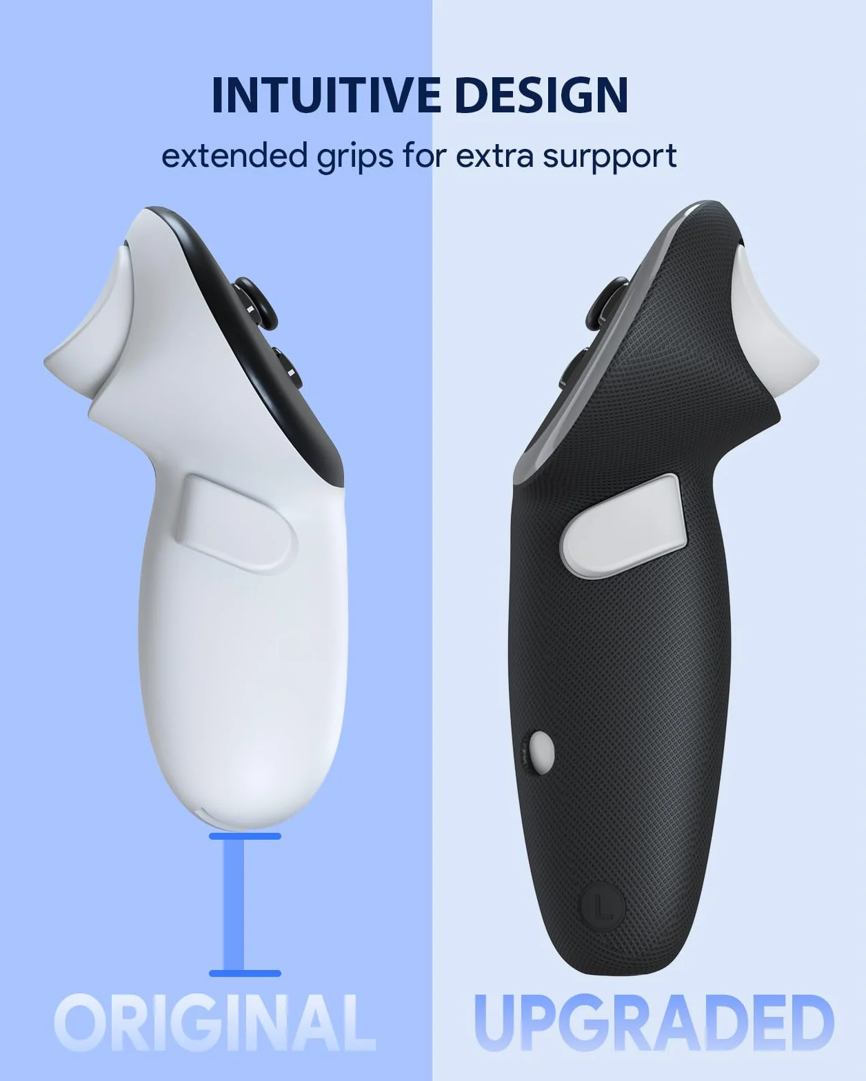 Aubika Controller Grip Ricaricabile, Oculus Quest 3 Grips Accessori, con 2 Batterie di Ricambio, Protezione in VR