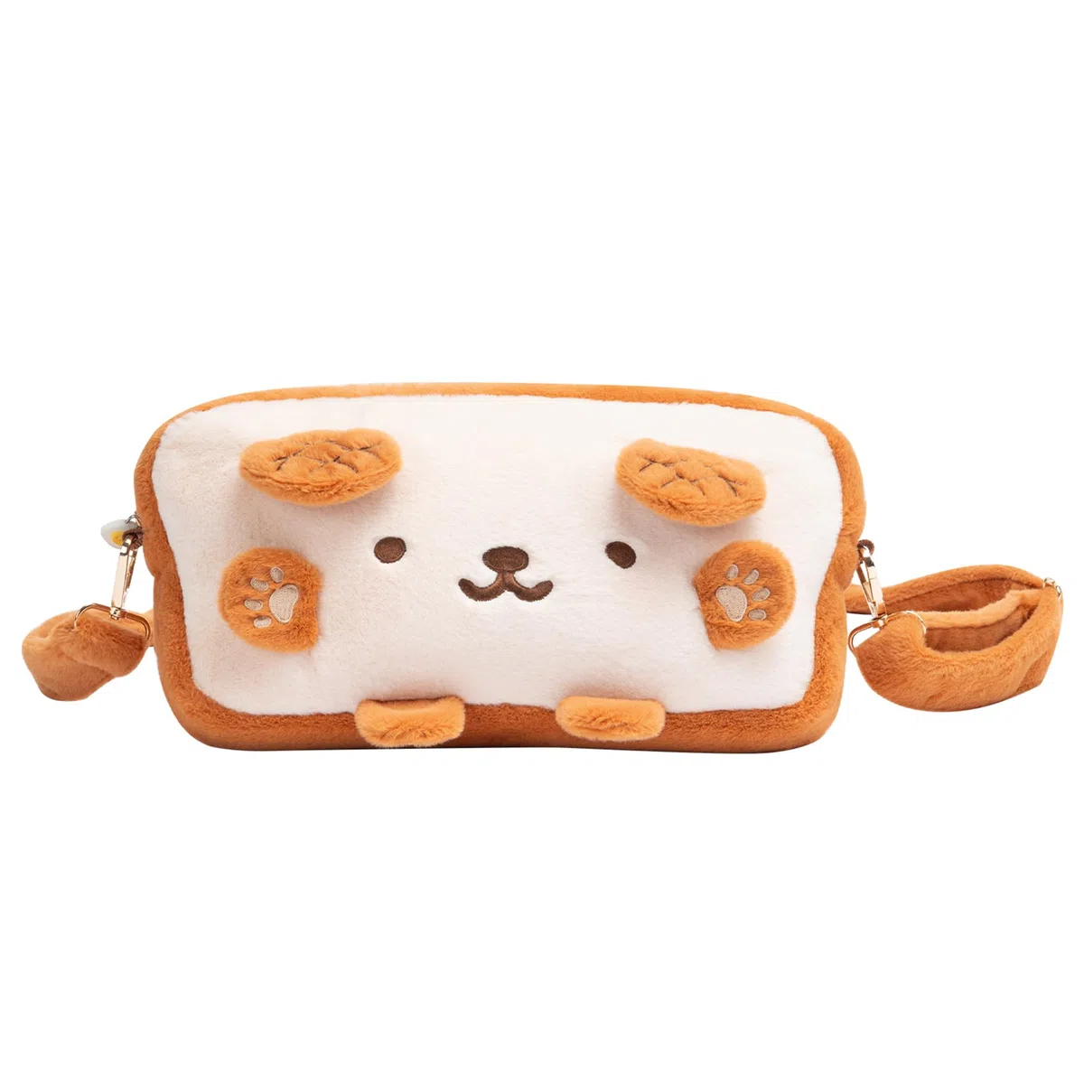 GeekShare Toast - Borsa in peluche compatibile con Switch/OLED, borsa da viaggio di grande capacità, con traccia, adatta per console Switch e accessori di gioco, Marrone, Carino