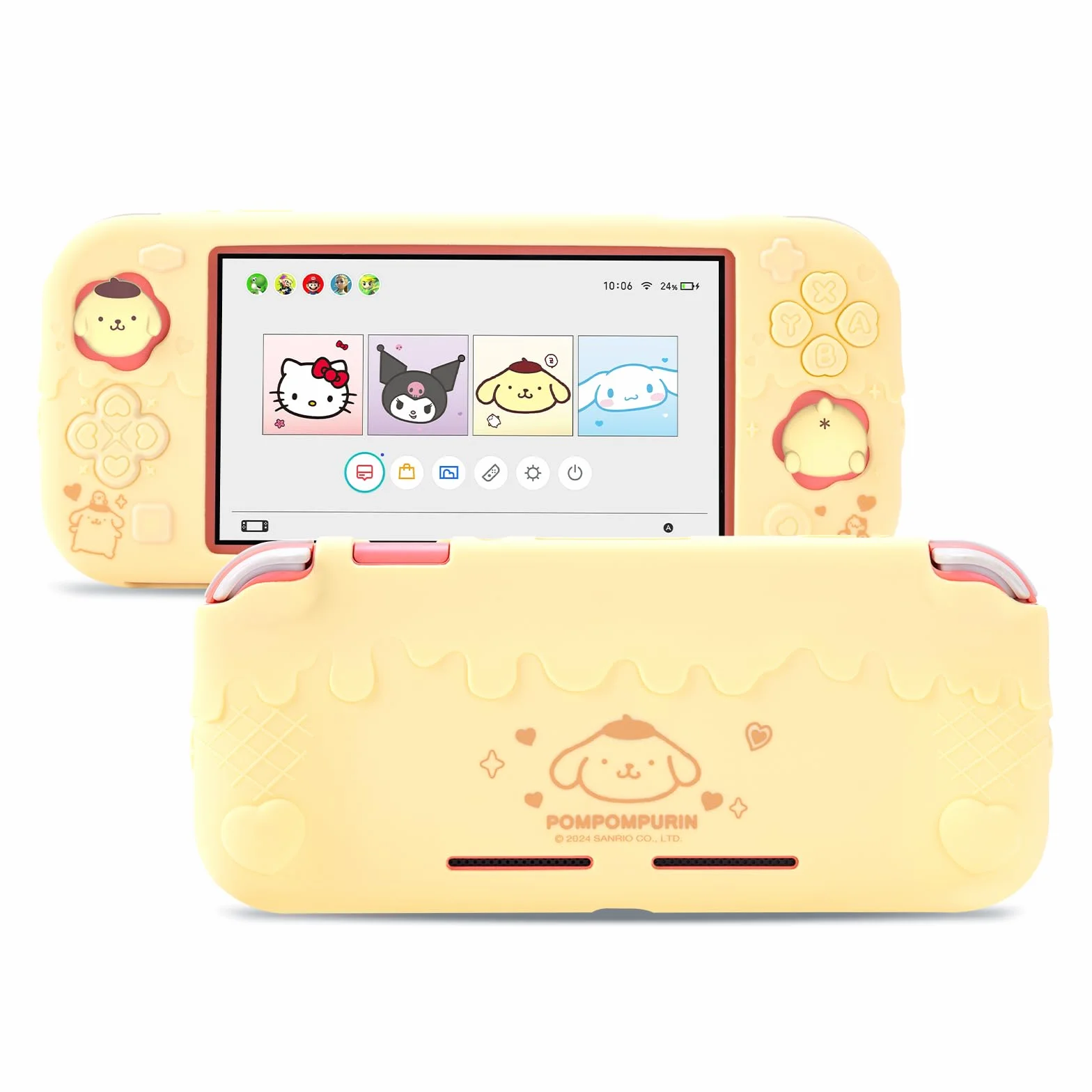 Kuitmor Custodia Protettiva per Switch Lite, Kawaii Switch Cover Case, Guscio Protettivo in Silicone Morbido Antigraffio per Switch Lite 2019 con 2 Cuscinetti Joystick - BDG