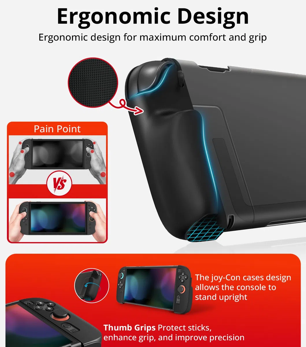 iVoler 21 in 1 Kit di Accessori per Nintendo Switch 2 - Include Custodia di Ricarica, Cover Protettiva, Pellicole Protettive, Volanti, Impugnature, Supporto, Custodia per Schede di Gioco, ecc - Nero