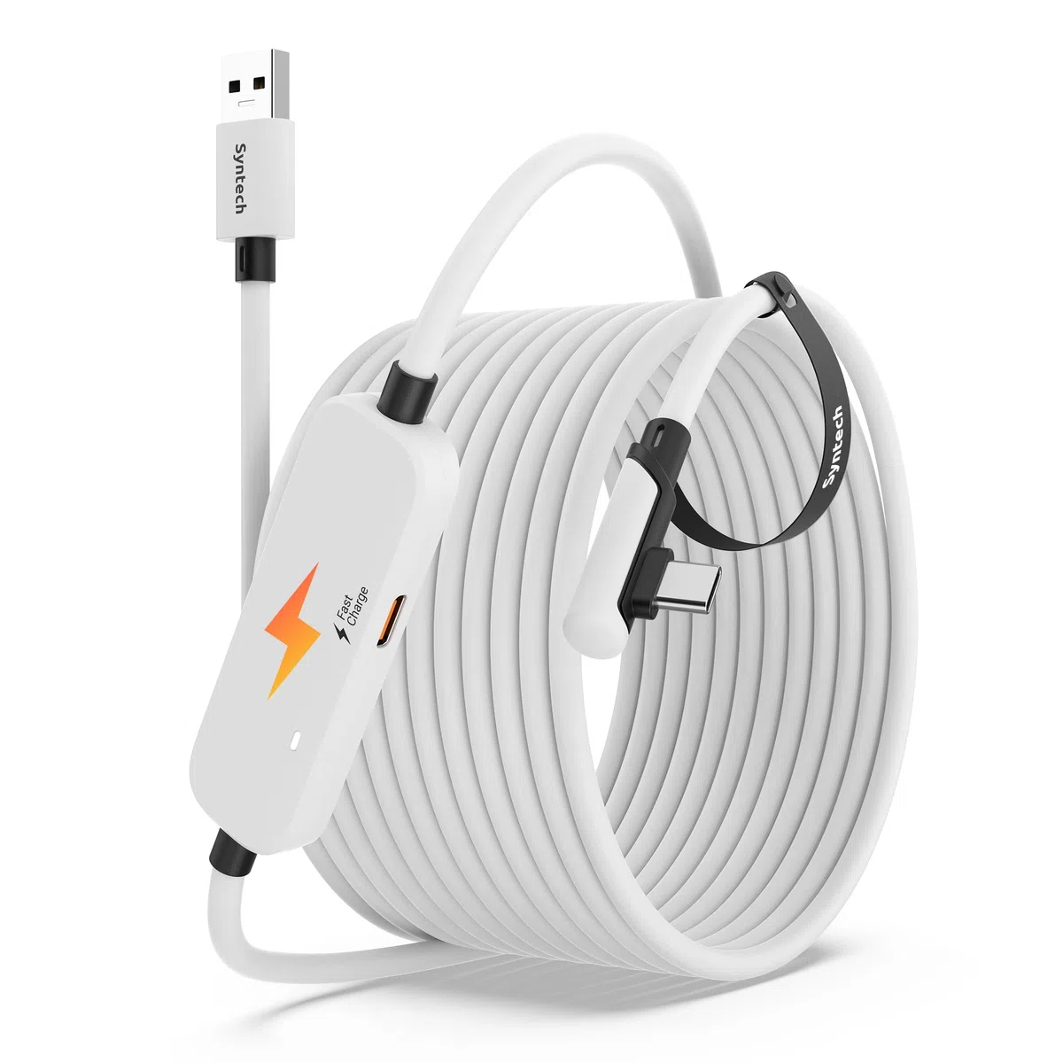 Syntech Cavo Link con funzione di ricarica, 6 m, compatibile con accessori Oculus/Meta Quest 3/3S, Quest2/Pro Link per PC/SteamVR con porta di ricarica estesa, cavo di ricarica USB 3.0 A a C VR