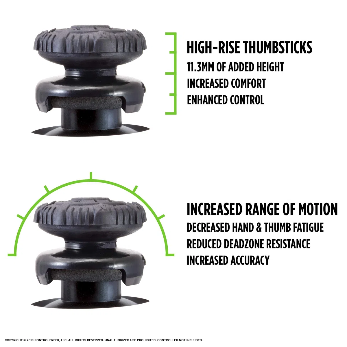 KontrolFreek FPS Freek Battle Royale Nightfall per Controller PlayStation 4 (PS4) e PlayStation 5 (PS5) | Performance Thumbsticks Copri Joystick di Gioco | 2 levette convesse alte (arrotondate) | Nero