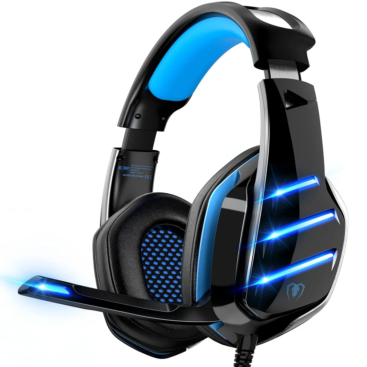 Cuffie Gaming PS4 PS5, Bass Profondo Stereo per Xbox One PC Mac con Microfono e Cancellazione del Rumore