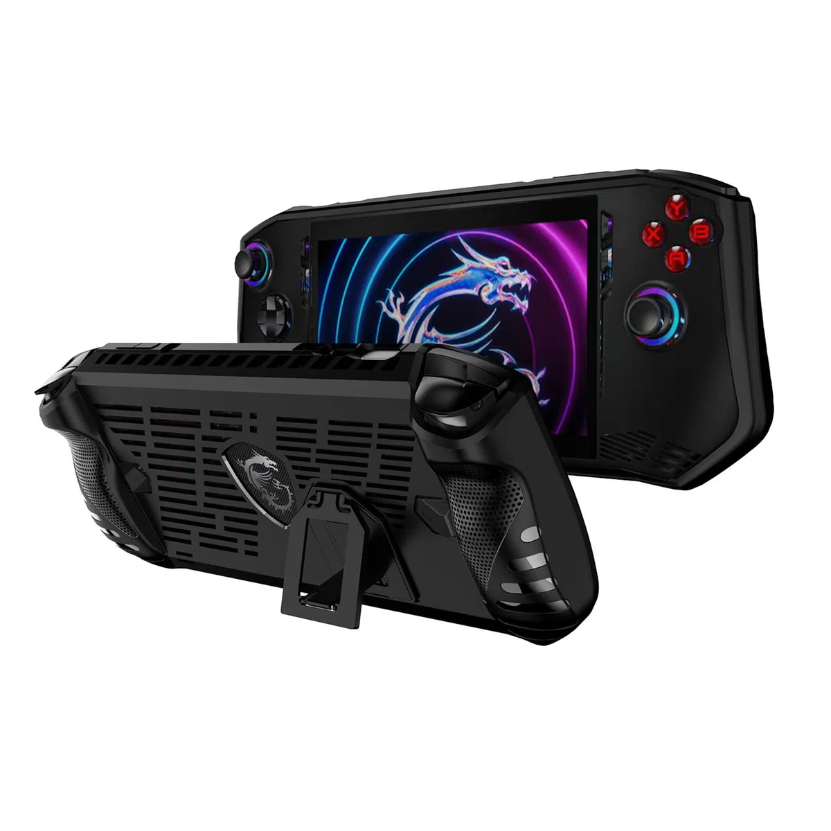 Custodia per MSI Claw,Impugnatura in TPU Coperchio Protettivo per MSI Claw A1M Gioco Portatile,Custodia Posteriore Morbida con Supporto per MSI Claw(Nero)