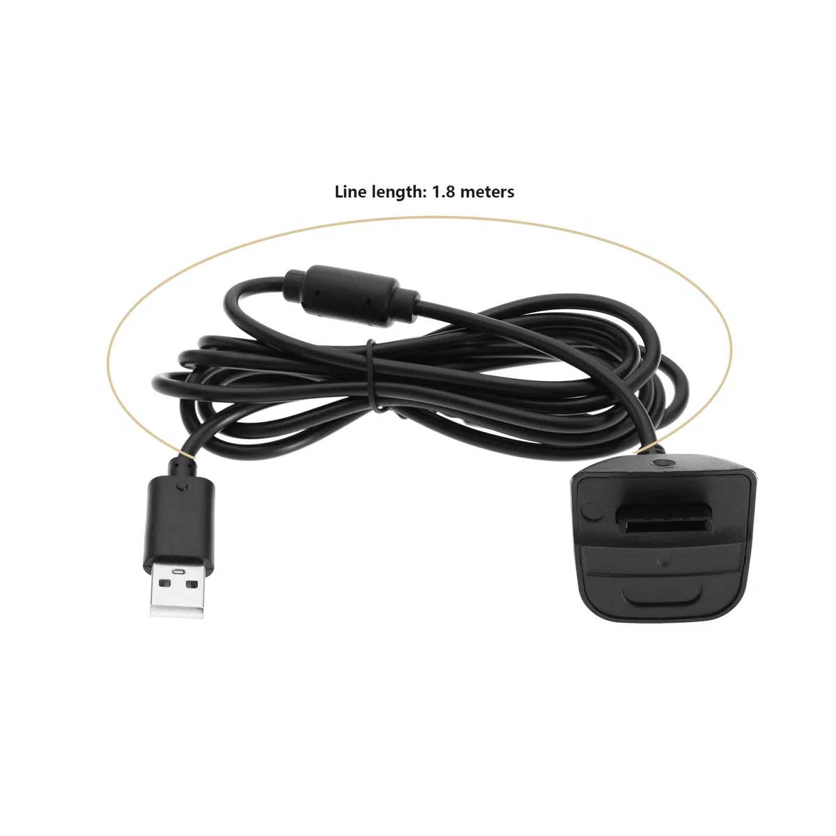 Create idea 2 cavi di ricarica USB di ricambio compatibili con Xbox 360/360 Slim Controller Caricabatterie Accessori Nero
