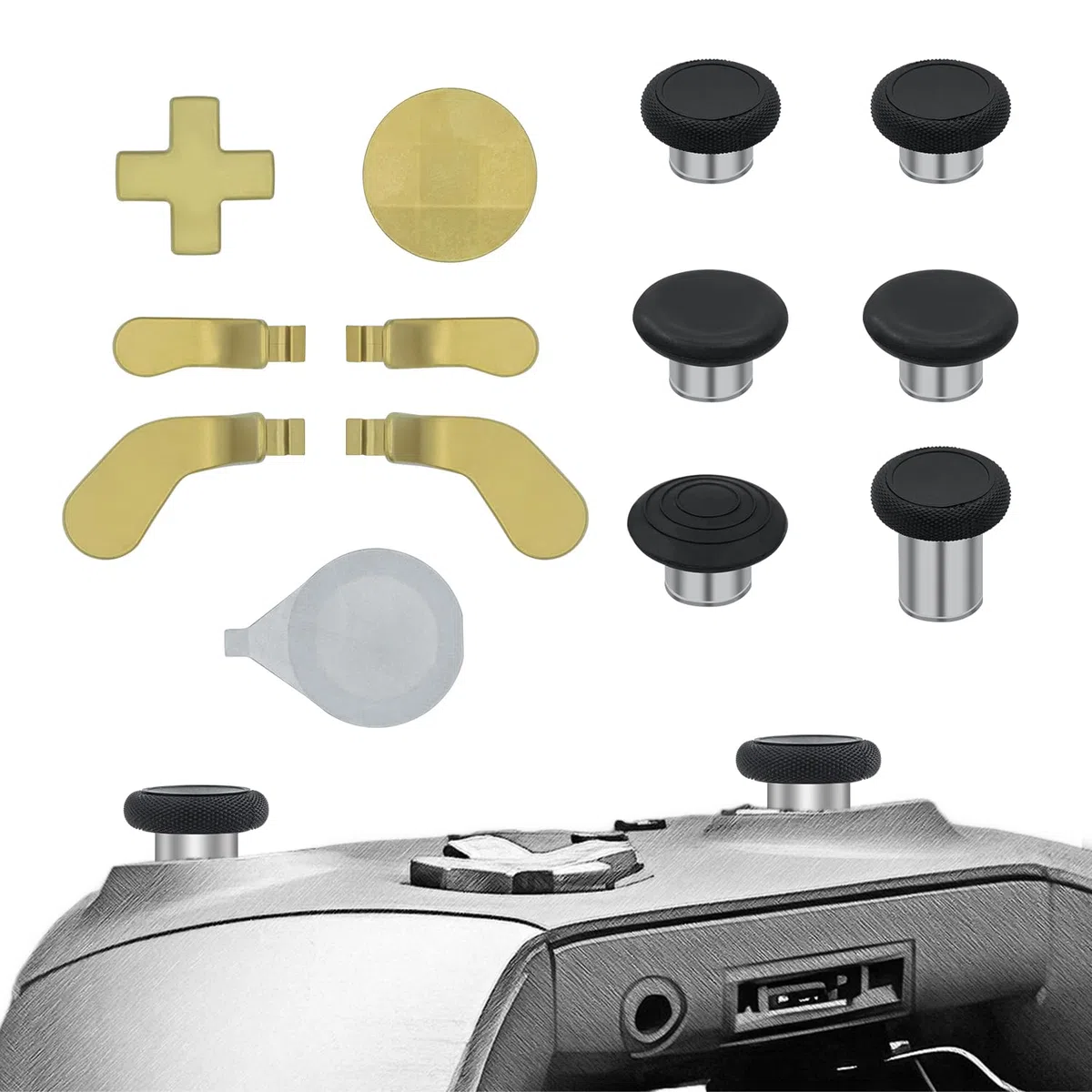Mcbazel Levette Analogiche Analogici Metallici Thumbstick Magnetici, Trigger Palette Levette e Strumento di Regolazione per Xbox Elite Series 2 Controller