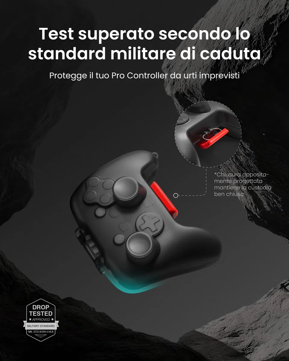 tomtoc Custodia per Nintendo Switch 2 Pro Controller , Case Cover rigida protezione guscio rigido per joystick, custodia da viaggio portatile, antiurto, antigraffio, resistente all’acqua