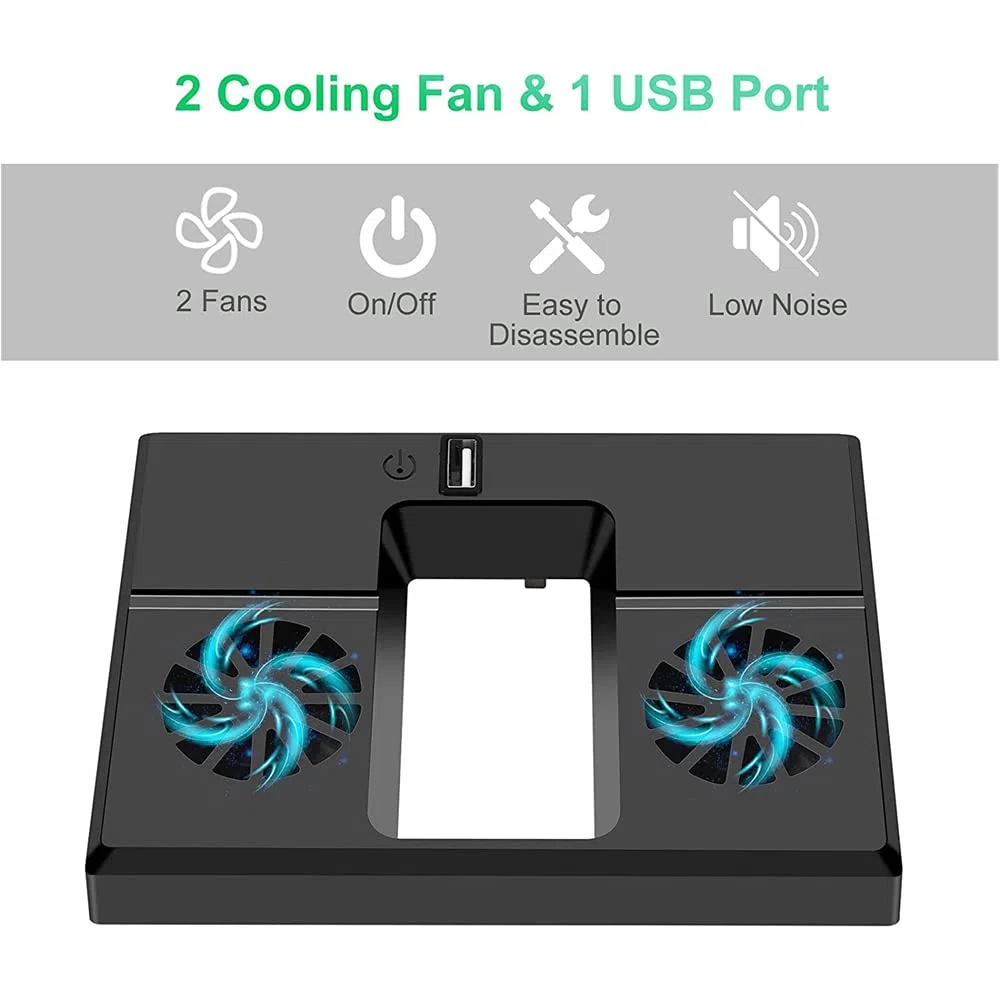 Ventola di Raffreddamento Compatibile per Xbox Series X, Sistemi di Raffreddamento per Console di Gioco con Dispositivo di Raffreddamento Esterno con 2 Ventole di Raffreddamento e 1 Porta USB