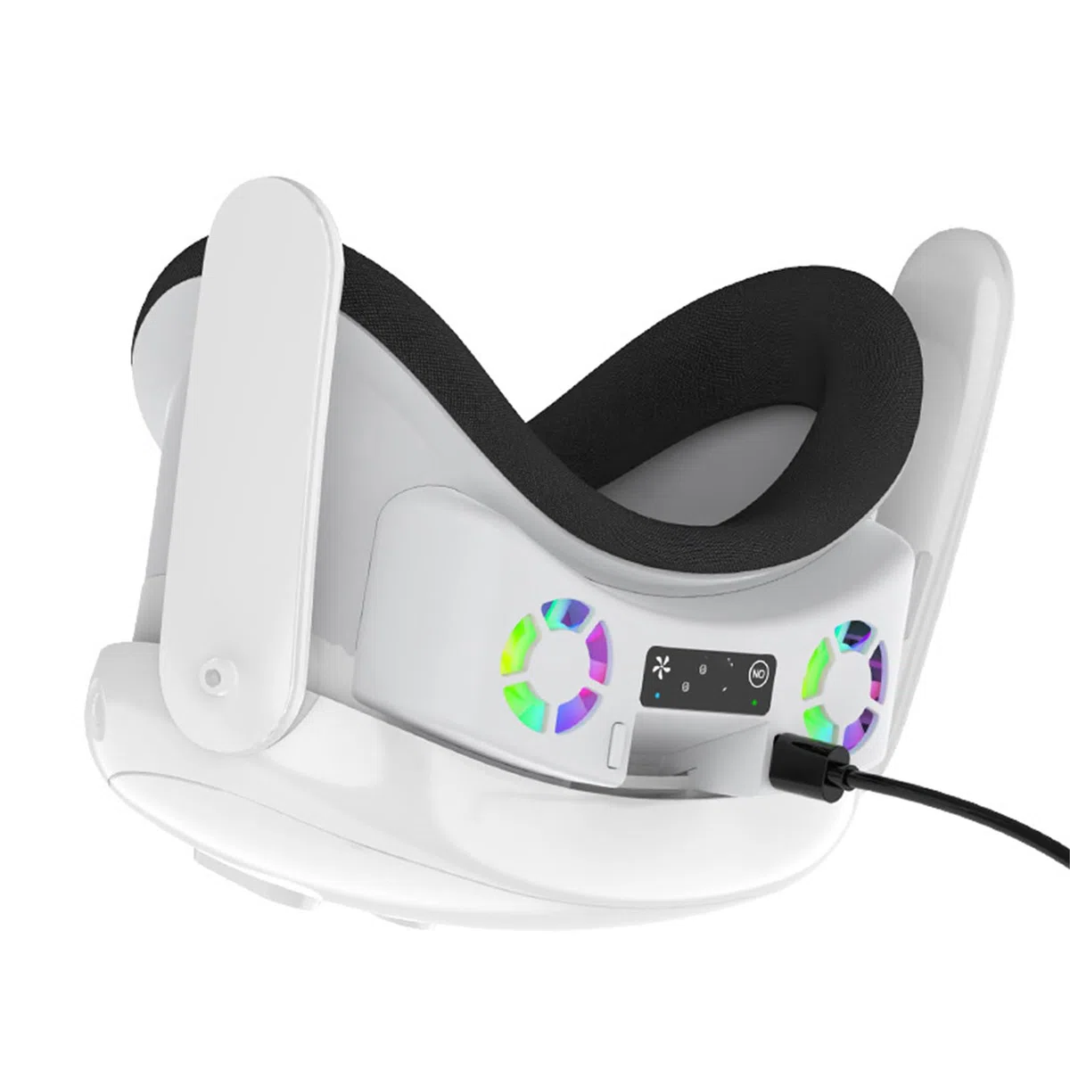 Ventola di raffreddamento RGB compatibile con Meta Quest 3 VR Accessori per cuffie Soft Traspirante Copertura per il viso Cuscino Pad Schiuma Interfaccia Facciale Staffa Ventola di raffreddamento