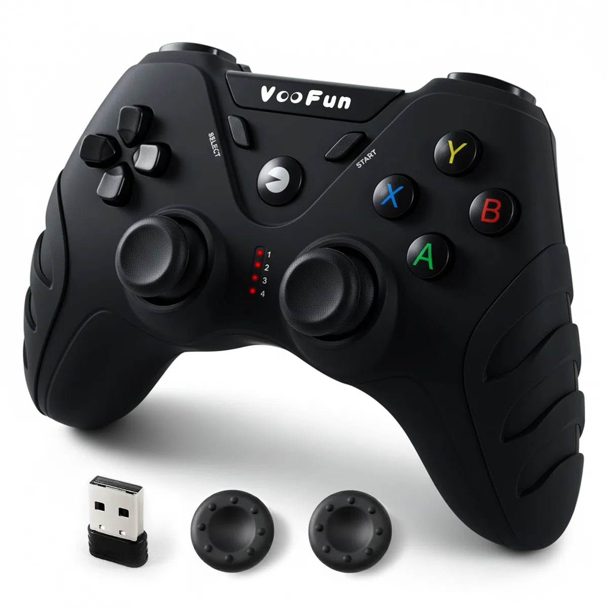 VooFun Controller PC Wireless con Hall Joysticks, 2,4G Controller PS3 Joystick PC con Doppia Vibrazione, Gaming Gamepad per PS3, Windows 7/8/10/11, Steam, Laptop, Raspberry Pi, Android TV