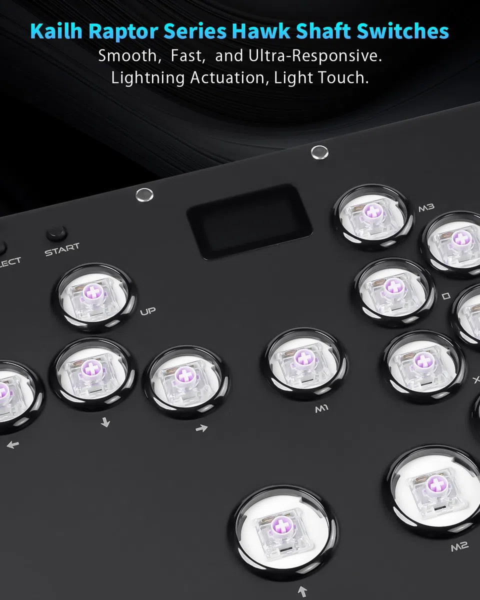 GuileKeys Arcade Stick GK-18 Controller Arcade Tutti i Pulsanti con Turbo e RGB personalizzato, Tastiera di Gioco Arcade Fight Stick per PC/Switch/PS4/PS3, Supporto Hot Swap e SOCD