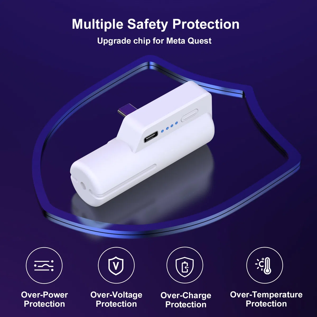 Batteria per Meta Quest 2 5000mAh Power Bank per Oculus Quest 2 Leggero VR Caricabatterie Accessori con 2-4 ore di riproduzione estesa