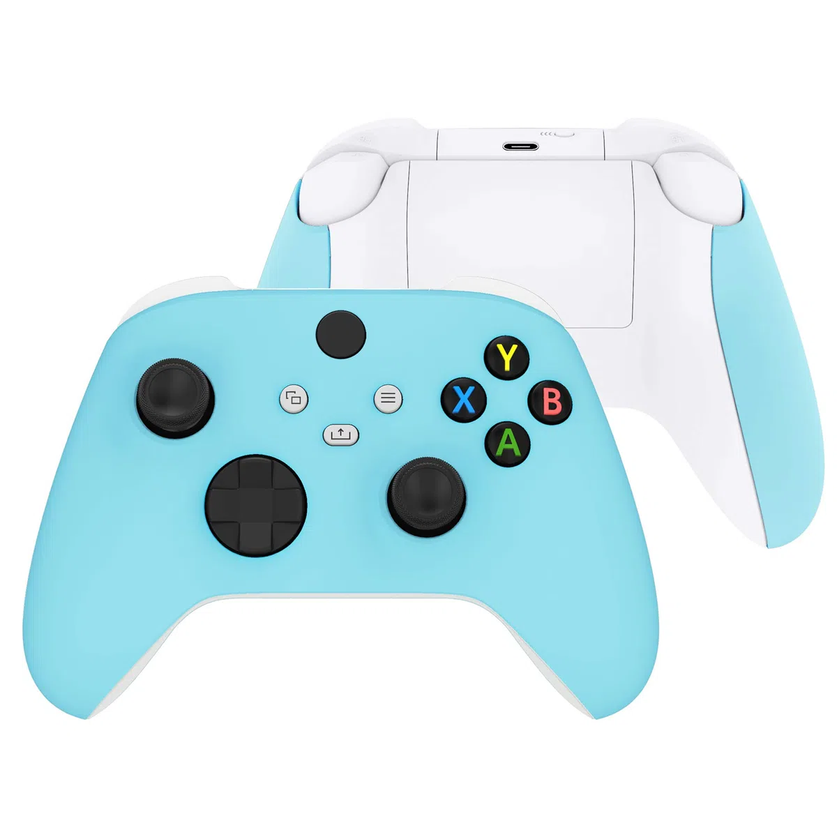 eXtremeRate Cover Joystick Custodia Copertura Frontale con Impugnatura Grip Pannello DIY Ricambio per Xbox Series X S Controller Model 1914-Celeste