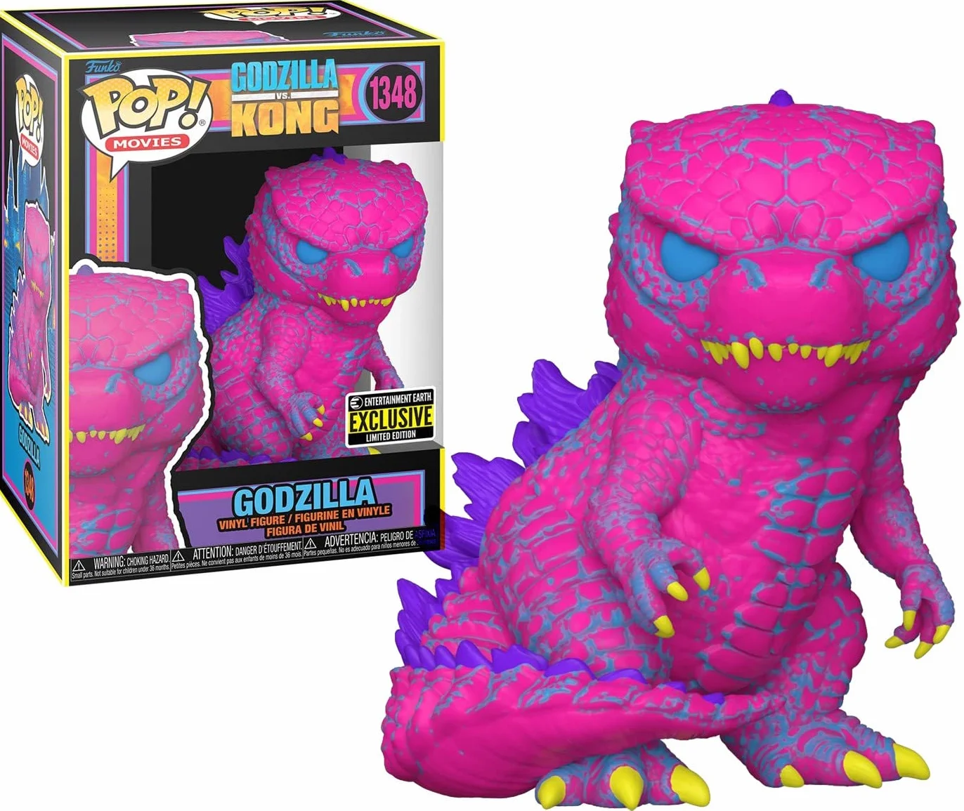 Funko POP Movies: Godzilla v Kong- Godzilla (BLKLT), Multicolour, 4-inch, Movie, Collectible, Toys, Action Figures