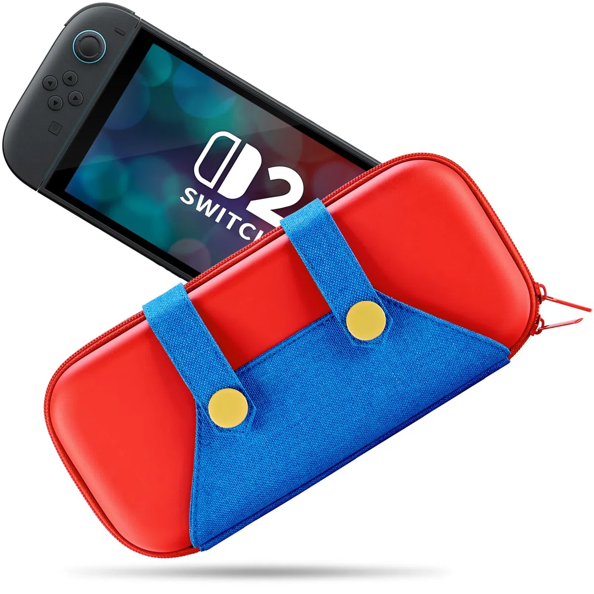 PALPOW Custodia Compatibile con Nintendo Switch 2, Switch 2 Case Protettiva con 10 Slot per Cartucce di Giochi, Borsa Portatile per il Trasporto e lo Stoccaggio - Rosso Blu