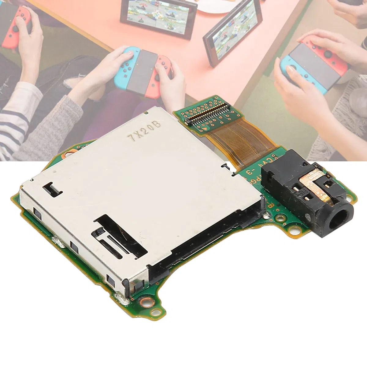 Lettore di Slot per Schede Vassoio per Cartucce di Gioco Cuffie Porta Jack Parte di Riparazione di Ricambio per Nintendo Switch