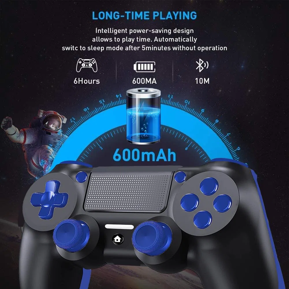 Wireless Controller per PS4, Controller per PS4, con jack audio, Vibrazione e Sei-Assi Sensore giroscopico, Pannello Touch, Controller per PS4/Slim/Pro/PC