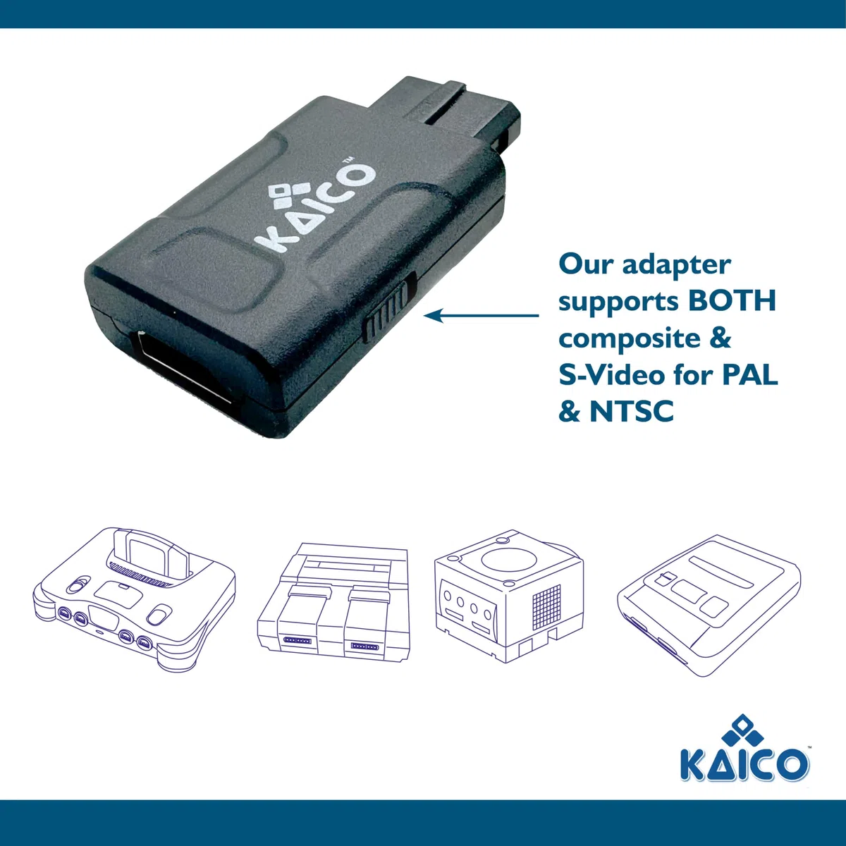 Kaico Adattatore HDMI supporto S-Video e Composite compatibile con N64, 64, SNES, Famicom e GameCube. Una semplice soluzione di adattatore Pass Through Plug & Play