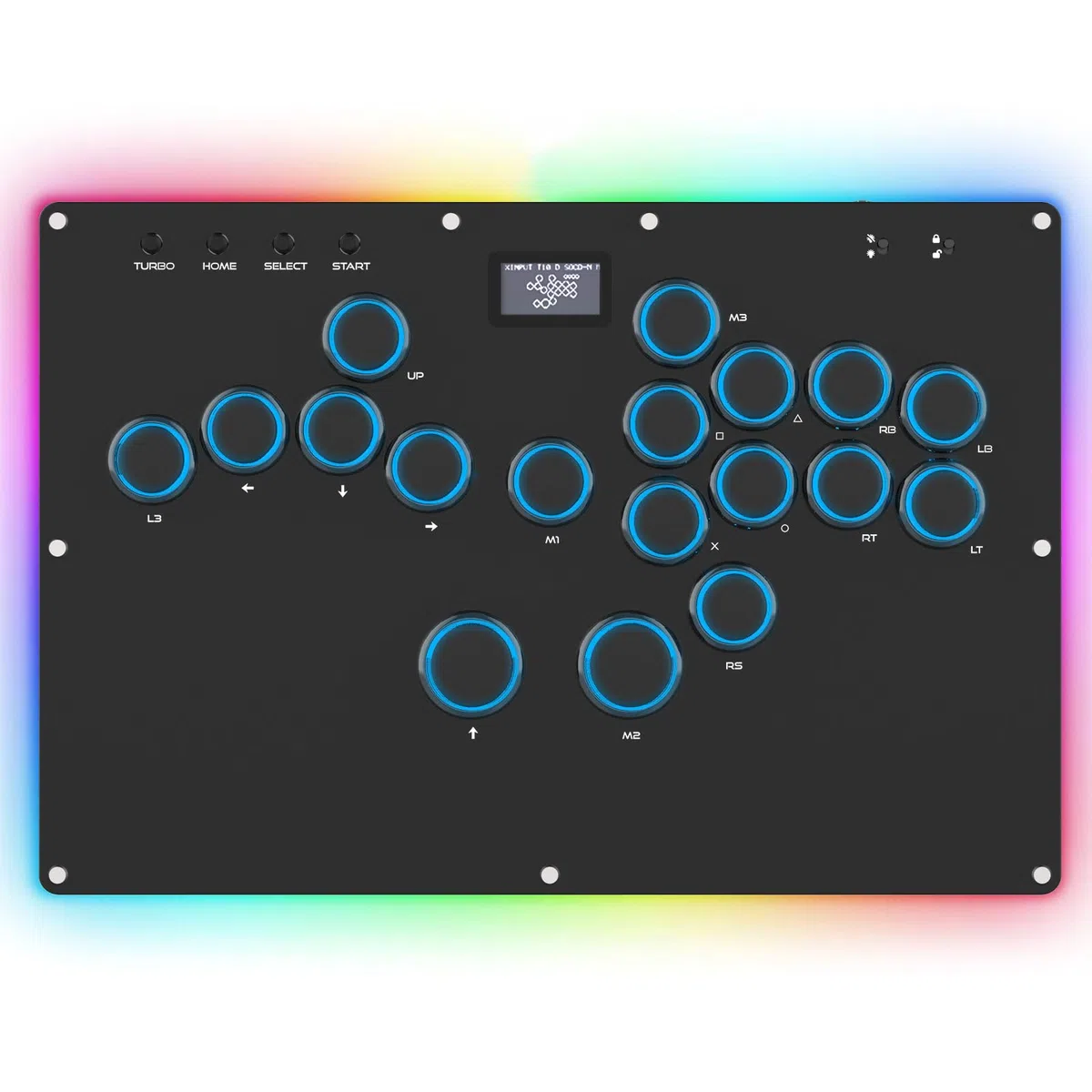 GuileKeys Arcade Stick GK-18 Controller Arcade Tutti i Pulsanti con Turbo e RGB personalizzato, Tastiera di Gioco Arcade Fight Stick per PC/Switch/PS4/PS3, Supporto Hot Swap e SOCD