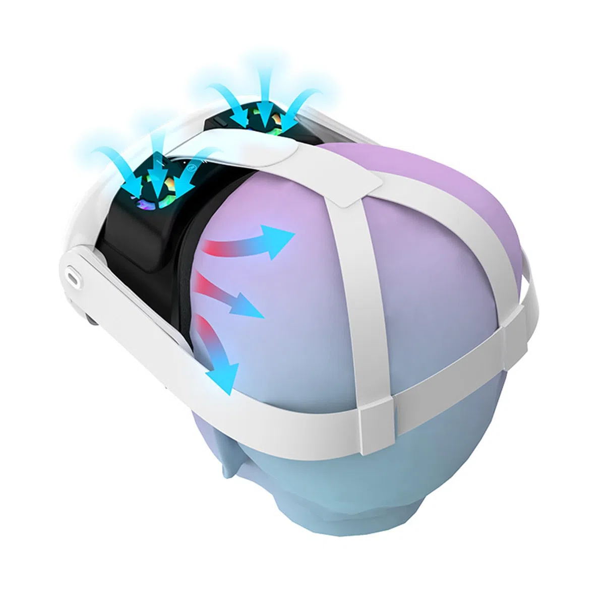 Ventola di raffreddamento RGB compatibile con Meta Quest 3 VR Accessori per cuffie Soft Traspirante Copertura per il viso Cuscino Pad Schiuma Interfaccia Facciale Staffa Ventola di raffreddamento