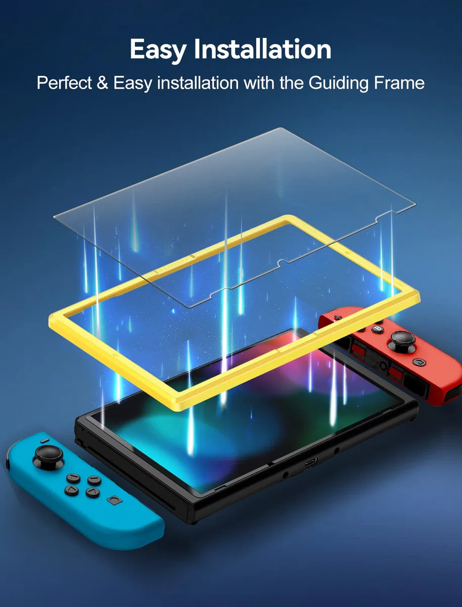 iVoler 2 Pezzi Opaco Pellicola Vetro Temperato Compatibile con Nintendo Switch, Strumento di Installazione Incluso, Antiriflesso Opaca Pellicola Protettiva Protezione [Anti Graffi] [Senza Bolle]