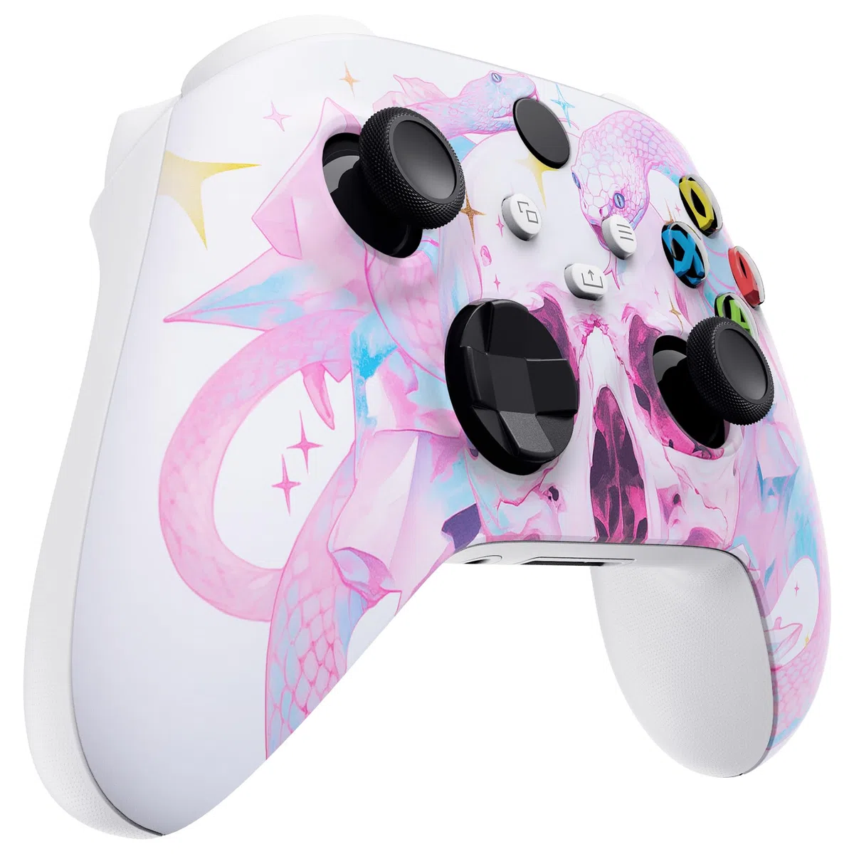 eXtremeRate Cover Custodia Frontale per Xbox Series X S Joystick Model 1914,Scocca Copertura Coperchio Ricambio per Xbox Series X S Controller-Abbraccio del Serpente Celeste