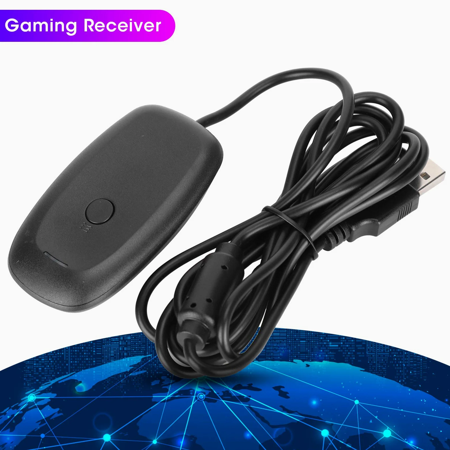 XBOX 360 Kit Ricevitore Wireless per Controller PC - Adattatore USB 2.0 per Giochi Xbox su Windows 7/8/10/XP, Fino a 4 Gamepad Collegati
