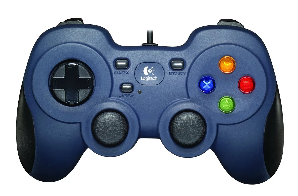 Logitech F310 Gamepad, Controller Cablato con Layout Stile Consolle, Tastierino Direzionale ‎‎4 Switch, XInput/DirectInput, Impugnatura Comoda, Cavo da 1.8 m, PC/Steam/AndroidTV, ‎Blu/Nero