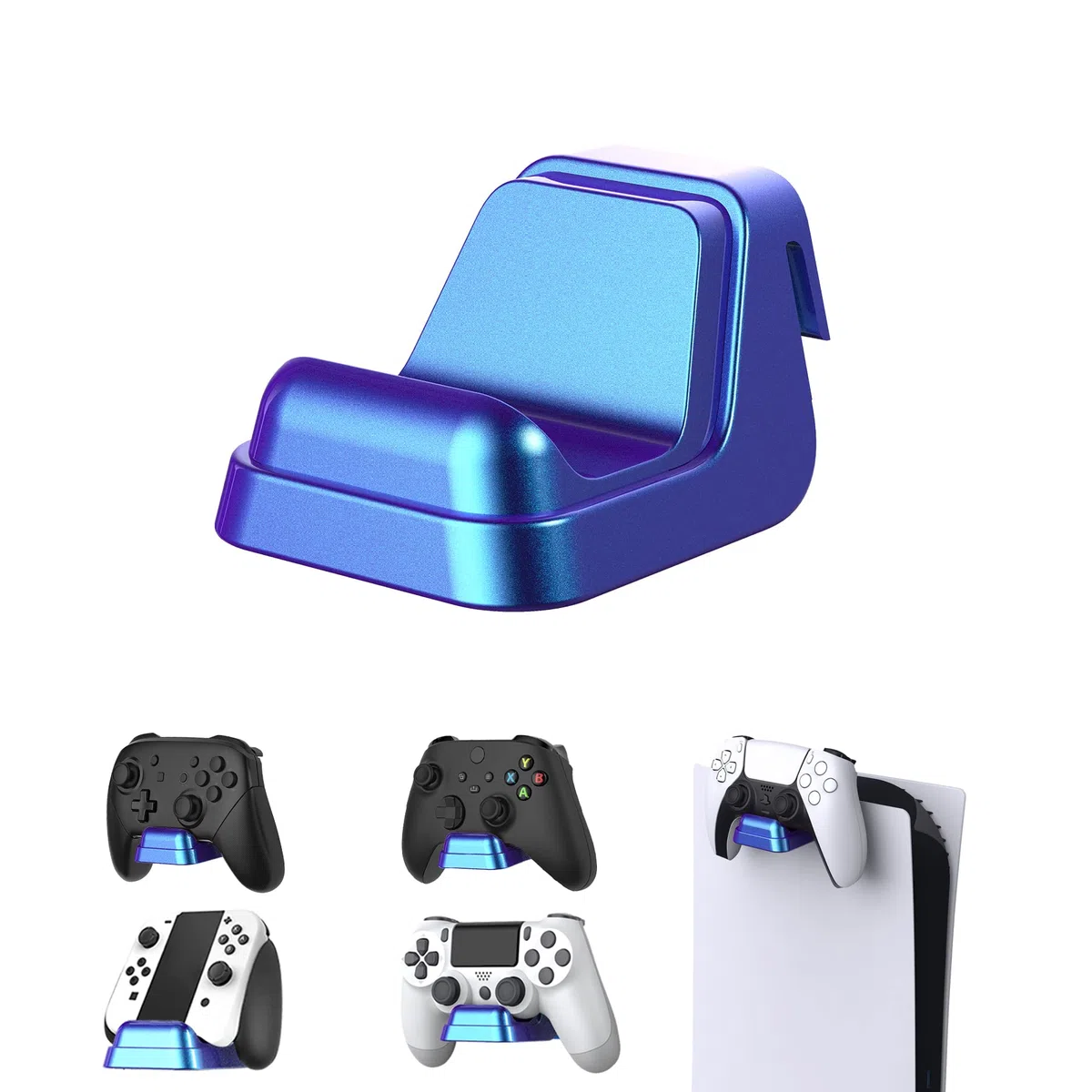 playvital Supporto Controller da Parete per PS5, Xbox Series S X, Nintendo Switch - Leggero, Ventosa, Scrivania - Viola