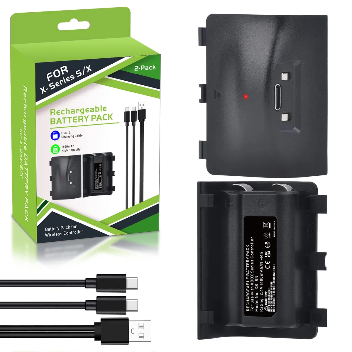Batteria Ricaricabile per Xbox Series X&S con Adattatore USB-C