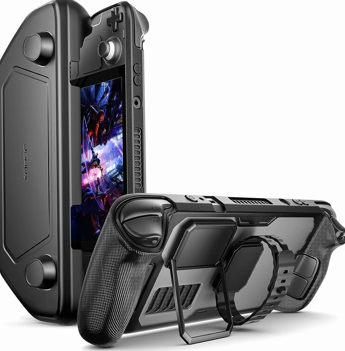 JSAUX PC0104 ModCase Compatibile con Steam Deck, include guscio anteriore staccabile, guscio protettivo del corpo, staffa metallica e cinturino - Set di Base