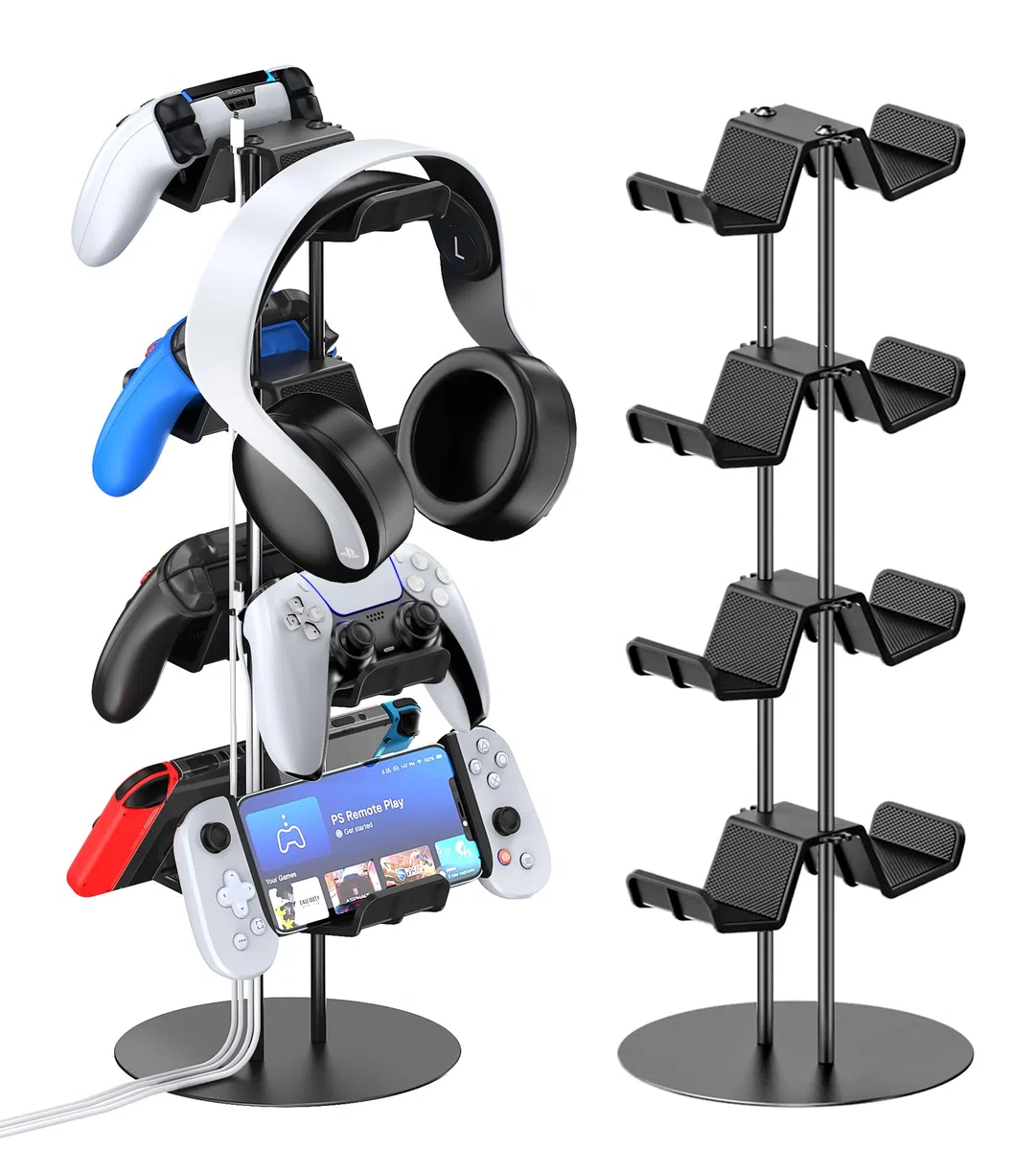 Kytok Supporto per Controller, Supporto Cuffie Gaming a 4 Livelli, Universale Staffe Controller PS5/PS4/Xbox/Nintendo Switch, Support Cuffie da Scrivania per 8 Controllore