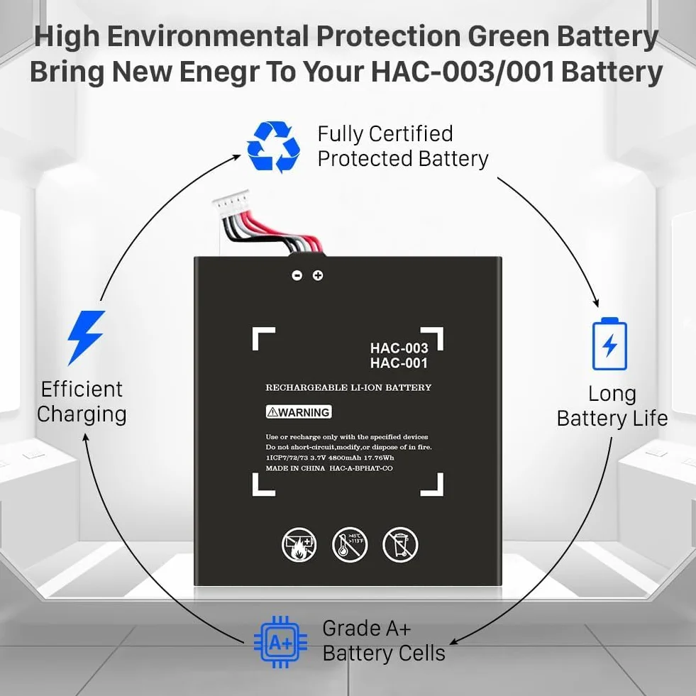 Batteria di ricambio HAC-003 da 4400 mAh per 2017 Nintendo Switch Console Handheld HAC-001 per console di gioco batteria ad alta capacità con kit di strumenti di riparazione
