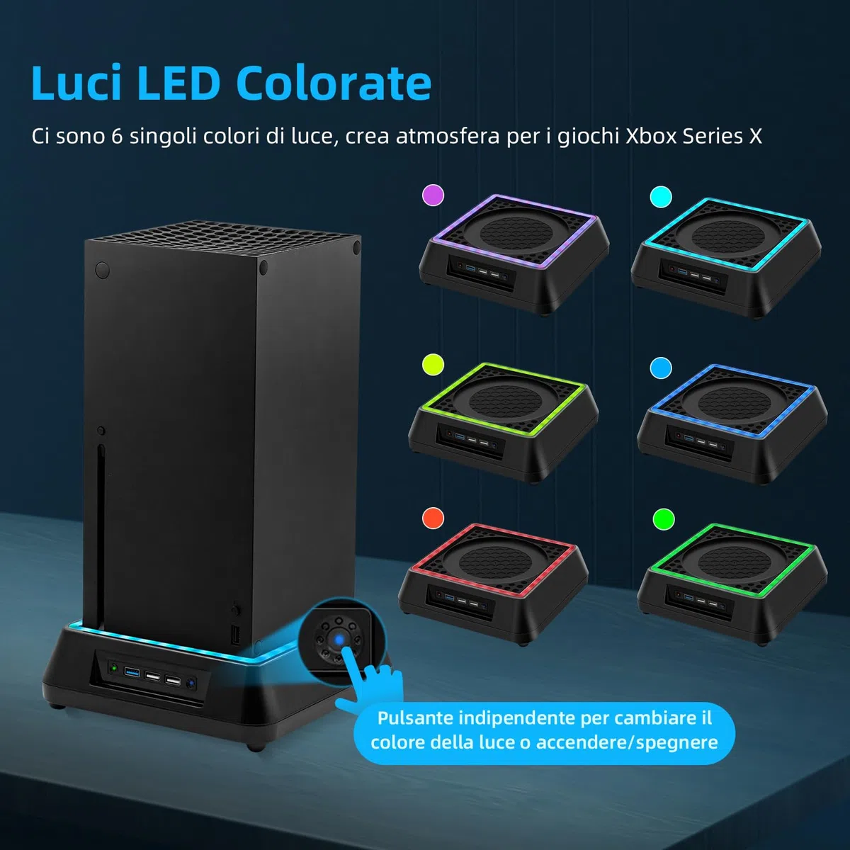 Ventola di Raffreddamento Aggiornata per Xbox Series X, Supporto di Raffreddamento con Indicatore LED e Sistema di Raffreddamento Regolabile a 3 Livelli di Velocità per Xbox Series X