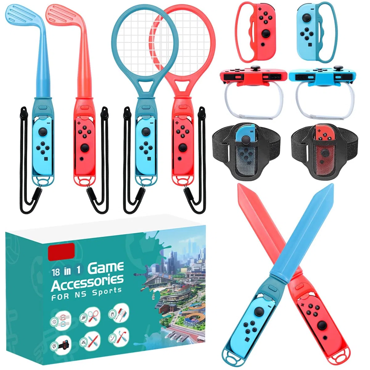 2025 Accessori Switch Sports, Kit di Accessori per Nintendo Switch Sports Gioco, Switch Sports Pack Bundle di Accessori per Giochi Sportivi OLED per Nintendo Switch