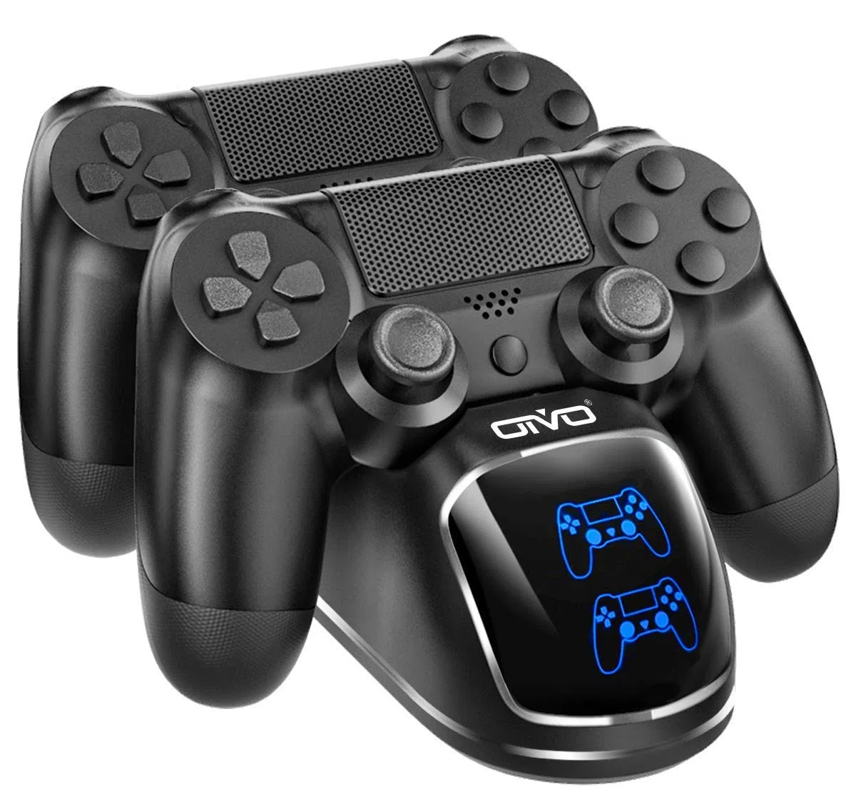 OIVO Caricatore Controller per Sony PS4, Stazione di Ricarica Controller PS 4 con Chip di Ricarica di 1,8 ore, Stazione Controllori per PS4/Pro/Slim
