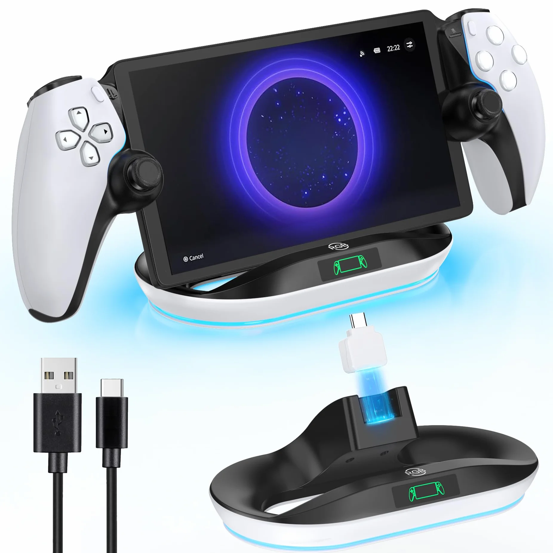 Supporto per PS Portal Caricabatterie Remote Player, Stazione Ricarica PS Portal, Supporto Playstation Portal con Connettore Magnetico, Accessori per Base Ricarica PS Portal