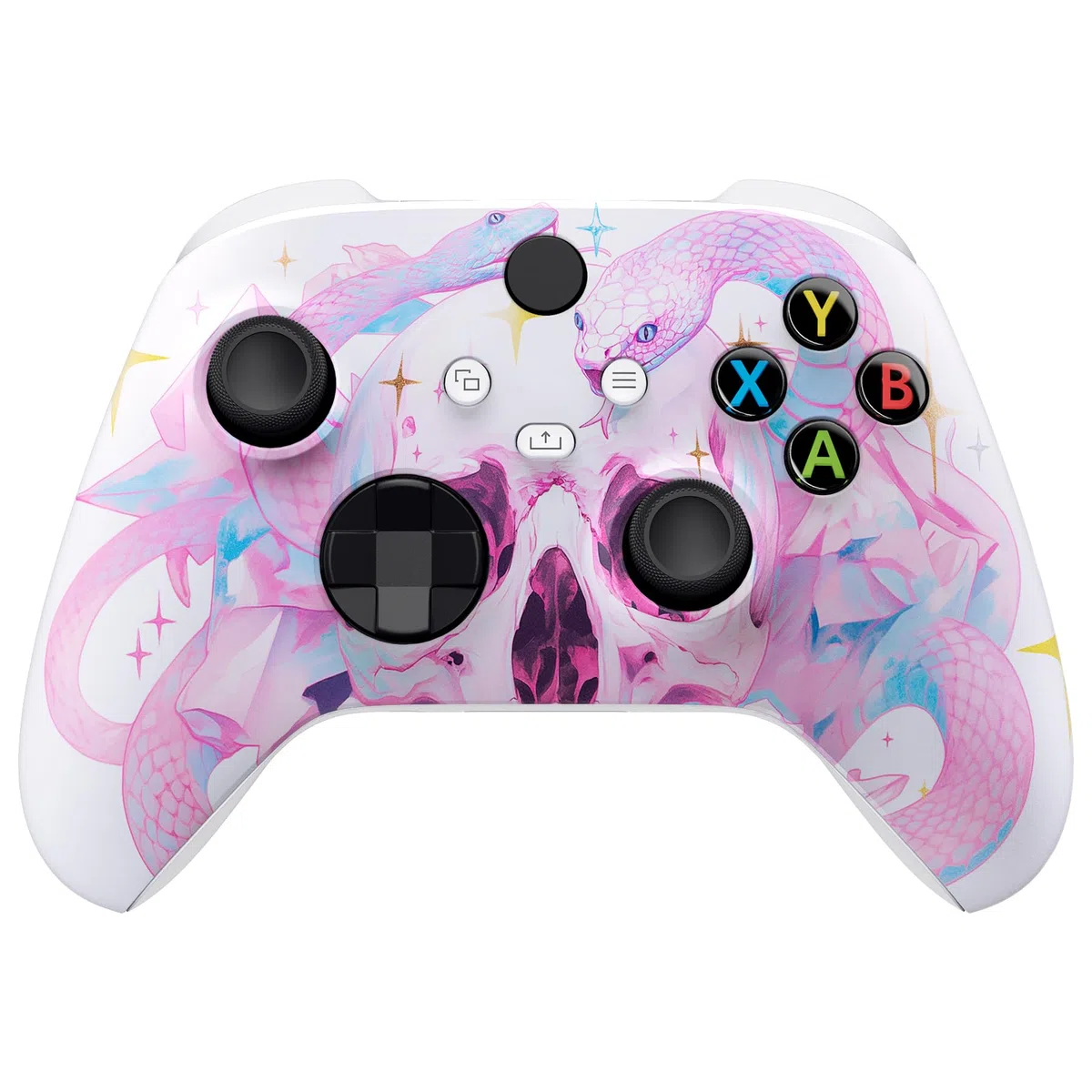 eXtremeRate Cover Custodia Frontale per Xbox Series X S Joystick Model 1914,Scocca Copertura Coperchio Ricambio per Xbox Series X S Controller-Abbraccio del Serpente Celeste