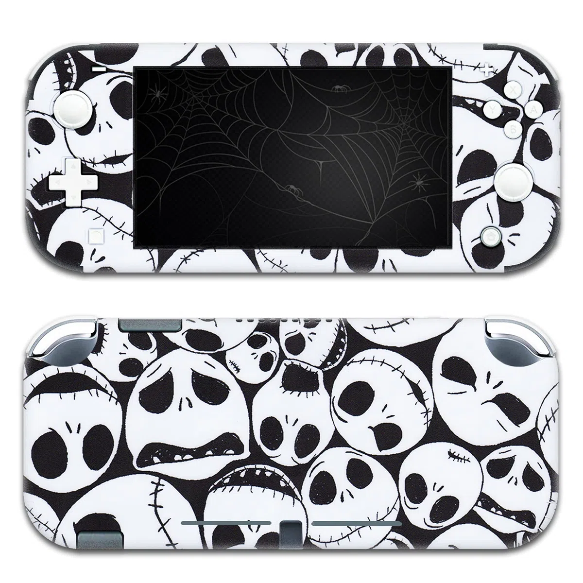 BelugaDesign Skulls Switch Skin | Adesivo Gotico in Vinile per Switch | Decalcomania per Halloween da Incubo | Compatibile con Nintendo Switch (Switch Lite, Nero Bianco)