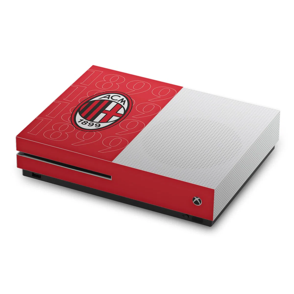 Head Case Designs Licenza Ufficiale AC Milan 1899 Logo Nero Arte Vinile Sticker Gaming Pelle Adesivo Compatibile con Xbox One S Console