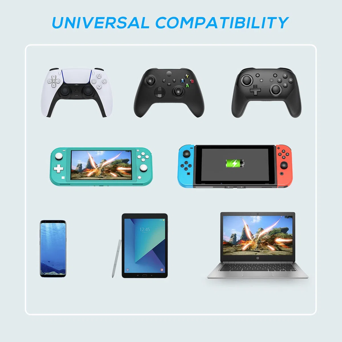 FYOUNG Cavo USB C da 5 m per controller PS5 DualSense/Pro Controller/controller Xbox/Nintendo Switch/Switch OLED/Switch Lite, cavo di ricarica lungo intrecciato per telefono cellulare, tablet, nero