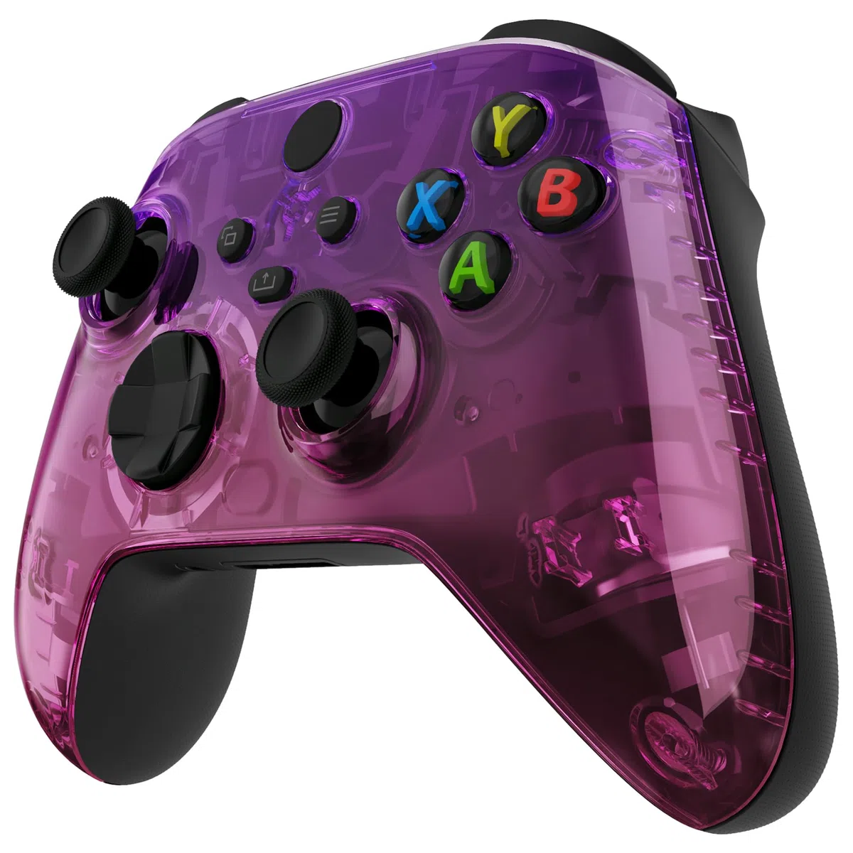 eXtremeRate Cover Ricambio per Xbox Series X S Joystick,Custodia Scocca Frontale Case DIY per Xbox Series X S Controller Model 1914-Sfumato Viola Rosa