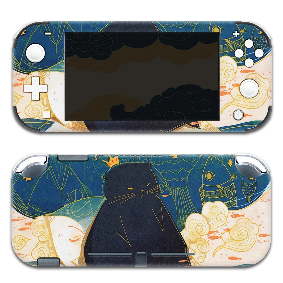 BelugaDesign Fat Cat Switch Skin | Adesivi in vinile con disegno di gatto | Kawaii Animali con foglie e stile cartoni animati | Compatibile con Nintendo Switch Lite (multicolore)