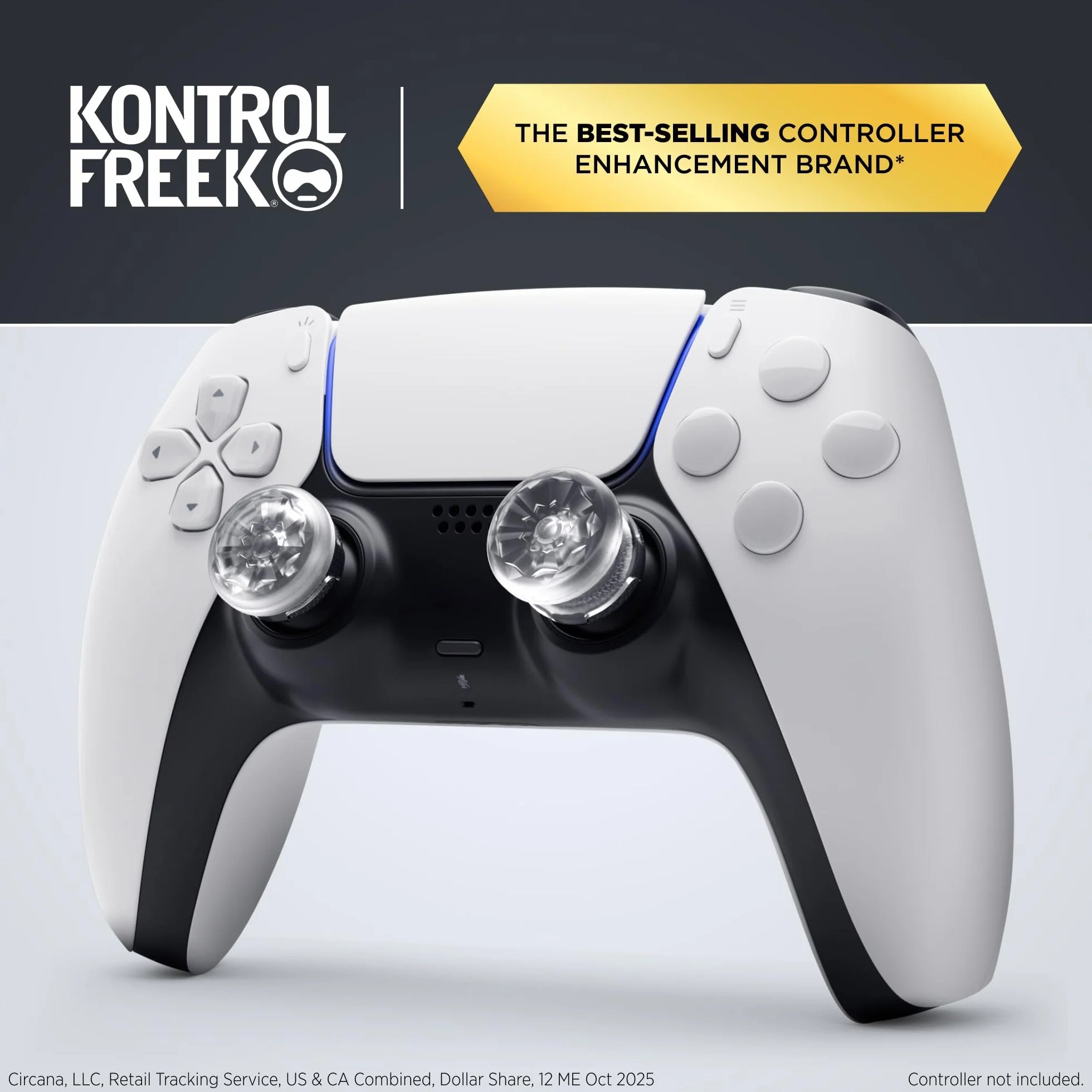 KontrolFreek FPS Freek Galaxy Crystal Gommini per Controller PS5 | Rialzi Analogici per PS5 & PS4 | Precisione & Aim Assist | Trasparente