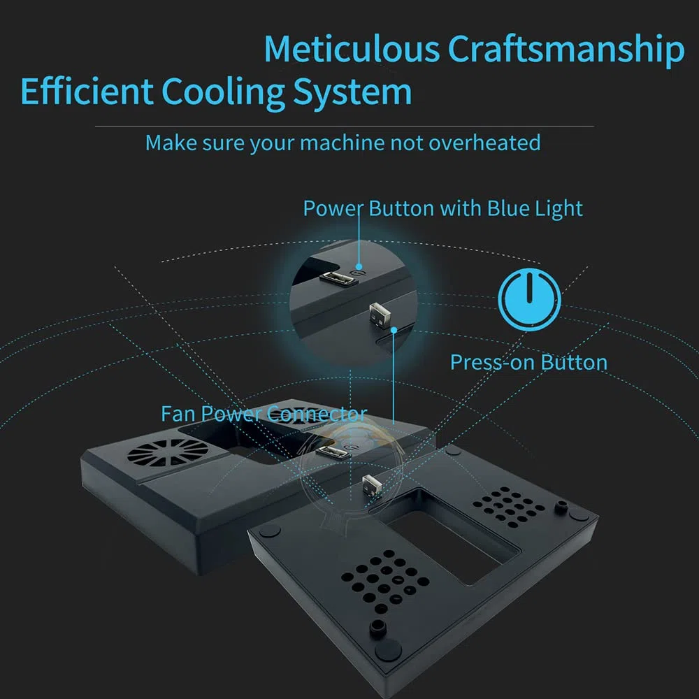 Ventola di Raffreddamento Compatibile per Xbox Series X, Sistemi di Raffreddamento per Console di Gioco con Dispositivo di Raffreddamento Esterno con 2 Ventole di Raffreddamento e 1 Porta USB