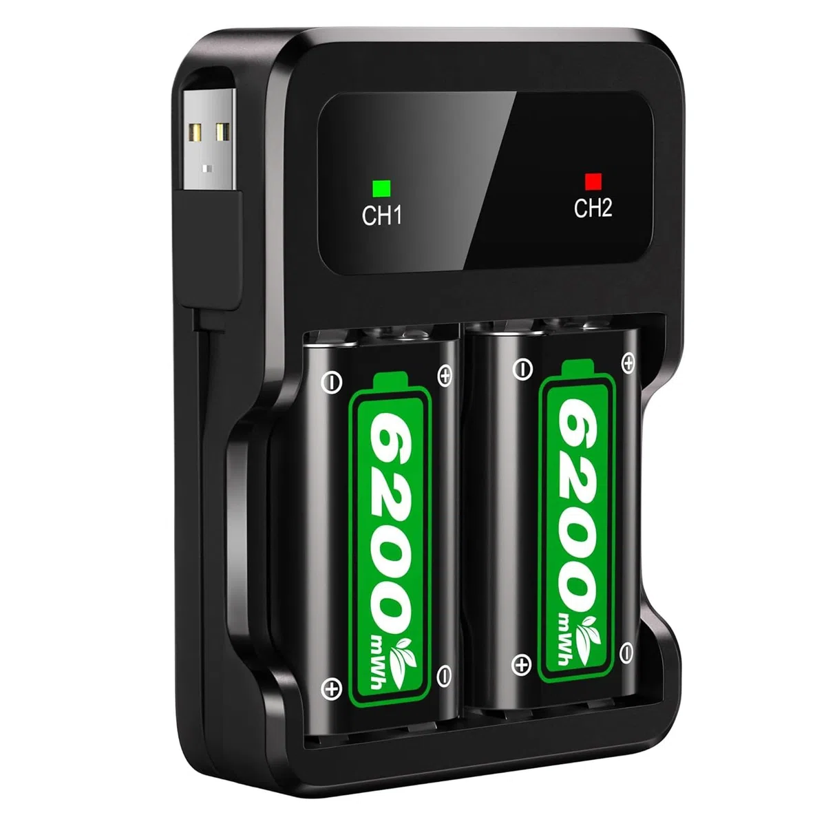 2 * 6200mWh Batteria per Xbox One X|S/Xbox Series X/Xbox Series S, 28 ore di riproduzione Batteria ricaricabile per Xbox One/Xbox Series X/S/Xbox One X/S
