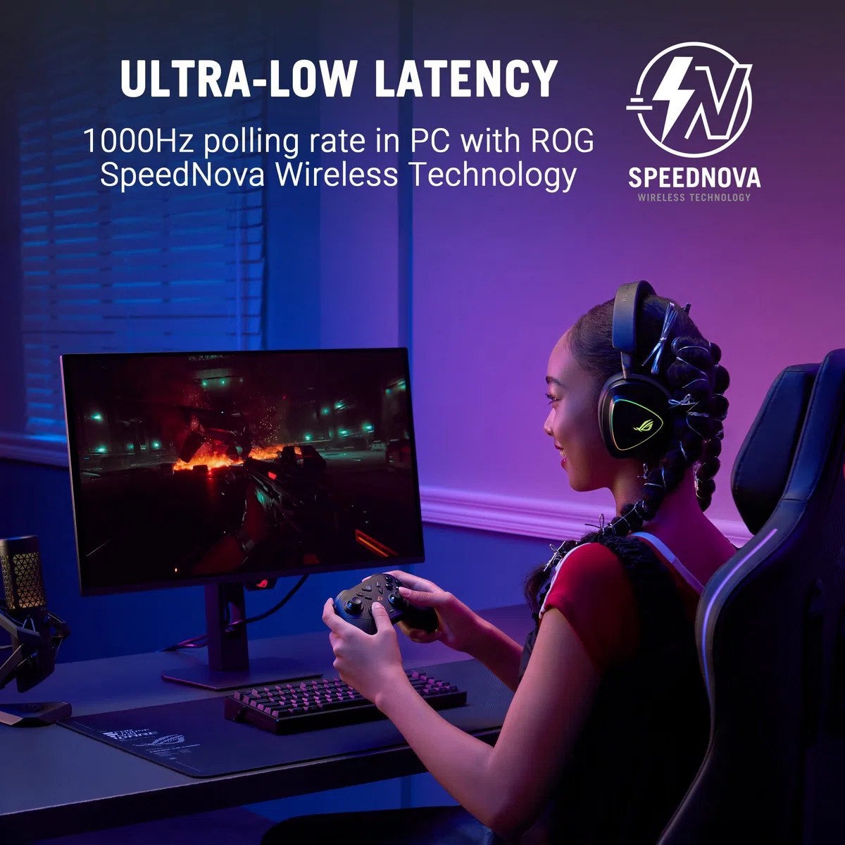 ASUS - Manette Sans Fil ROG Raikiri II Xbox Noire