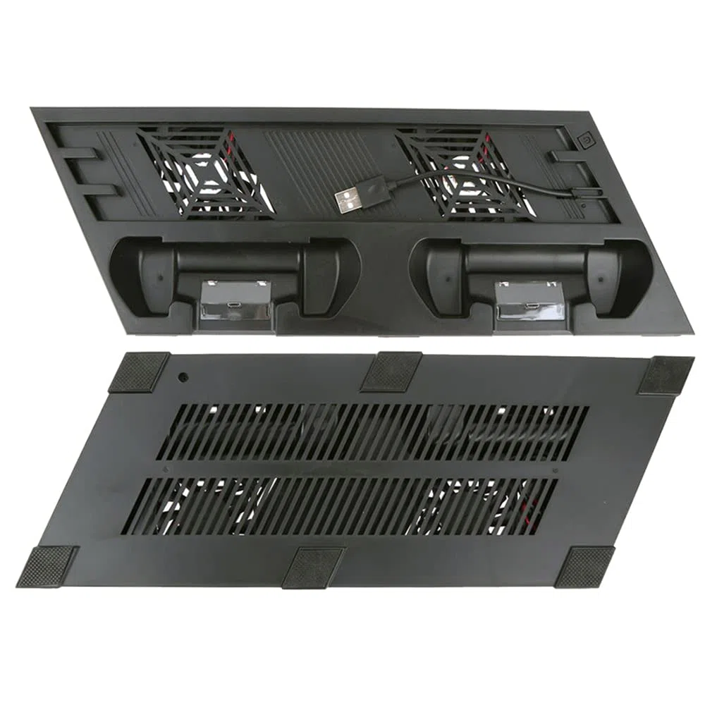 Per PS 4 PRO Supporto Verticale di Raffreddamento 2 Controller Charger Charging Dock Station 2 con Doppia porta di Ricarica 1 USB e 2 HUB per Play station 4 Pro Console (NERO)